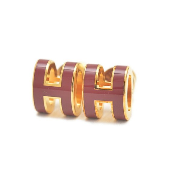 Hermes Jewelry - HERMES Pop Ash H Mini Earrings Rouge Gold